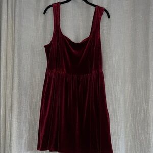 Elegant Velvet Burgundy Dress